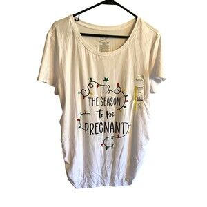 NWT Maternity Festive Holiday T Shirt Womens L